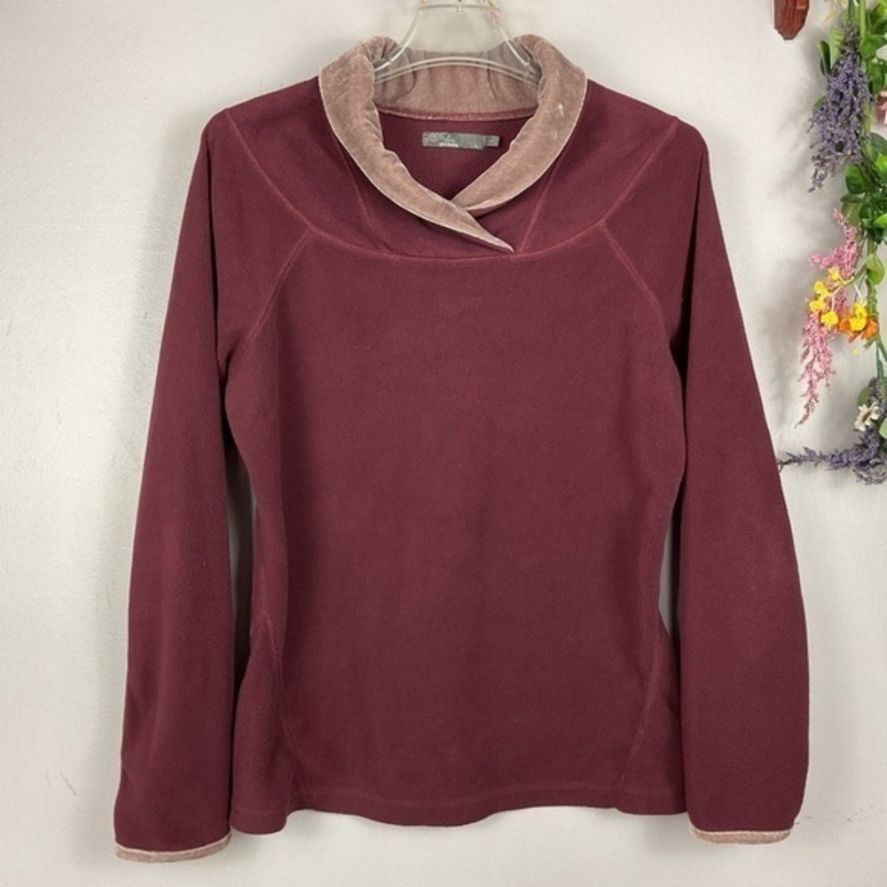 PRANA BREATHE Berry Purple Light Fleece Pullover Sweatshirt Size Large